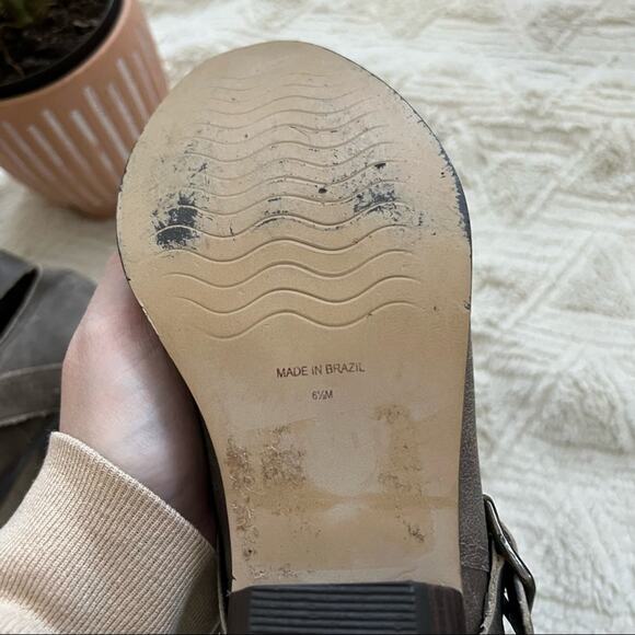 Matisse Colin Distressed Taupe Leather Buckle Ankle Booties - Picture 8 of 10